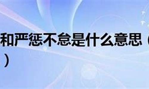 严惩不贷严惩不怠哪个正确-严惩不贷和严惩不怠哪个错了