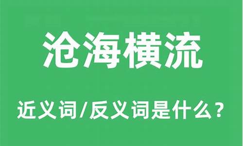 沧海横流是什么短语-沧海横流的意思是什么意思