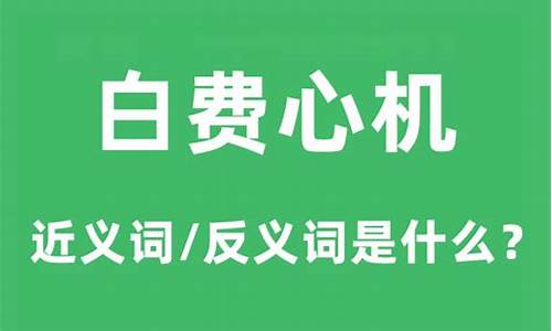 白费心机是什么意思解释-白费心机是什么意思