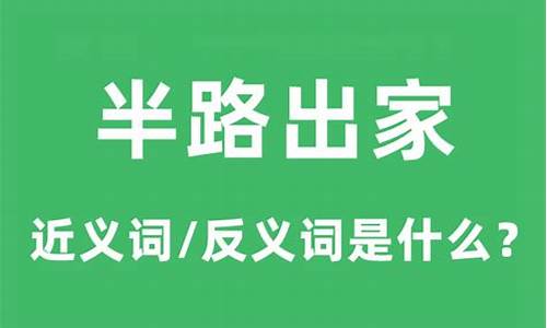 半路出家的意思是什么生肖-半路出家的意思是什么